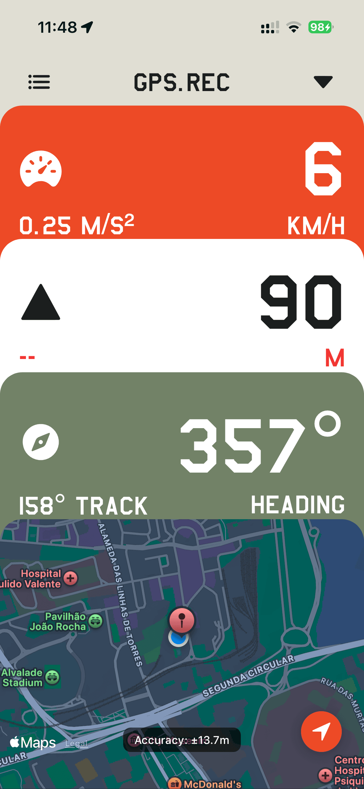 GPS Recorder App Screenshot
